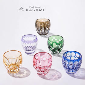KAGAMI江户切子水晶玻璃杯子樱花白酒杯清酒杯