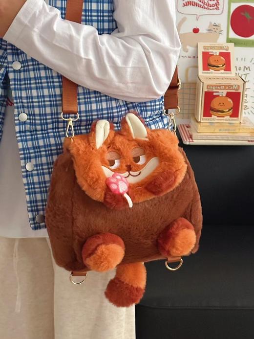 【YW】无忧购卡通疯狂动物城朱迪尼克毛绒公仔挂件斜挎背包学生通勤双肩包（截单后3-5天发货) 商品图2
