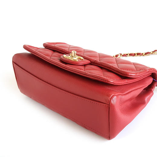 【95新】CHANEL香奈儿AS0937 B01190 N4855红色粗链条豆腐包单肩斜挎包女士 051225NJS05 商品图8