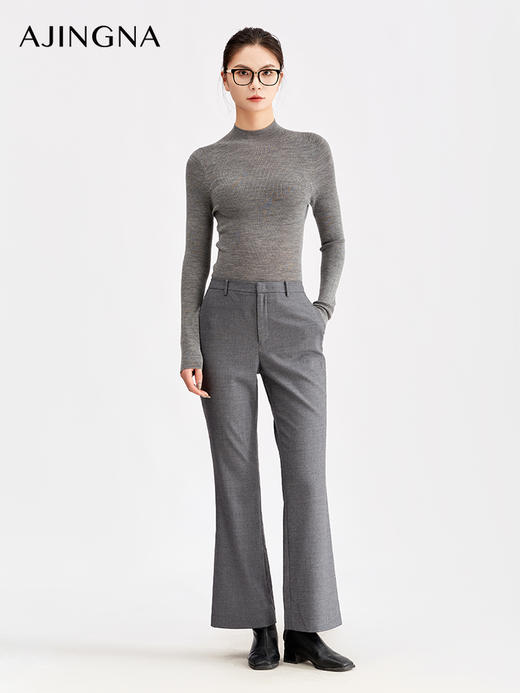 【商场同款】阿菁娜冬季新款美丽诺羊毛衫半高领包肩设计A30D301029 商品图0