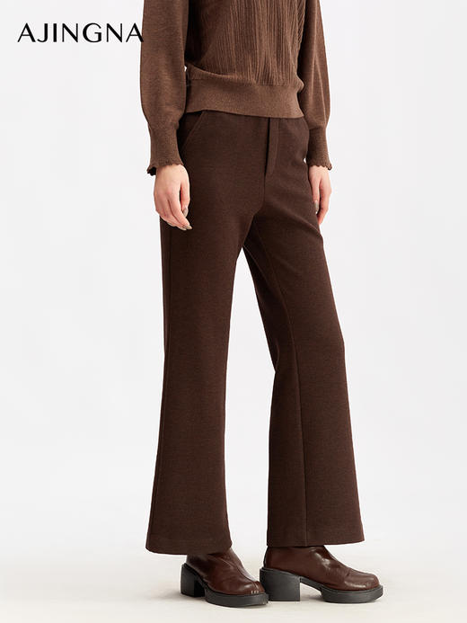 【商场同款】阿菁娜冬季新款微喇裤弹力面料修饰腿型高级感通勤百搭A30D110110 商品图3