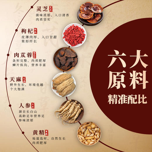 养生季节（灵芝人参酒）2.5L玻璃坛装，精美礼盒，精选灵芝 枸杞 黄精 肉苁蓉 天麻 人参6味国企原料，科学配比，充分侵泡 商品图5