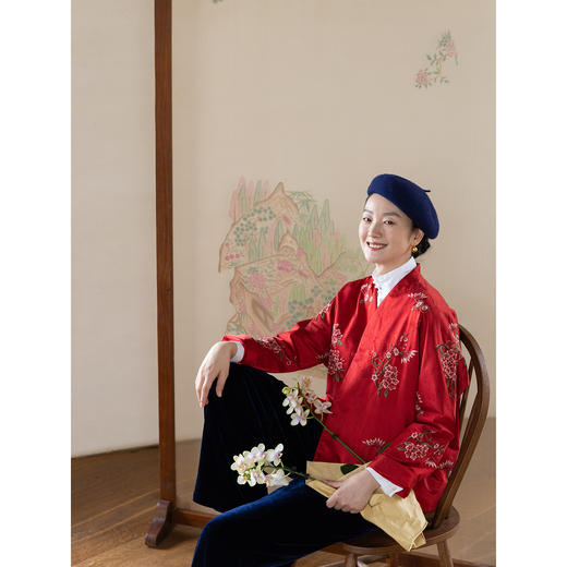 牧衣游原创 丝棉匹绣夹棉棉服女新款禅意复古中式棉衣保暖 闻序辞 商品图1