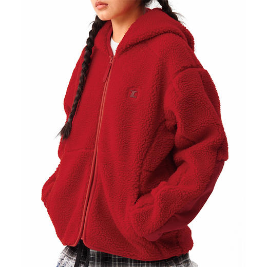 CryingCenter暖冬苹果刺绣连帽羊羔绒加厚保暖外套男女款哭喊中心 商品图0