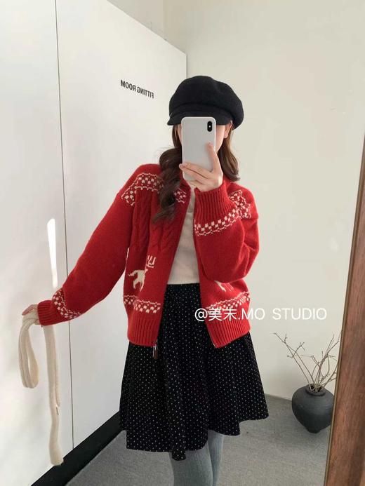 YW韩系费尔岛提花双拉链开衫毛衣(LH)(LD)-纪念日百货168645030 商品图0