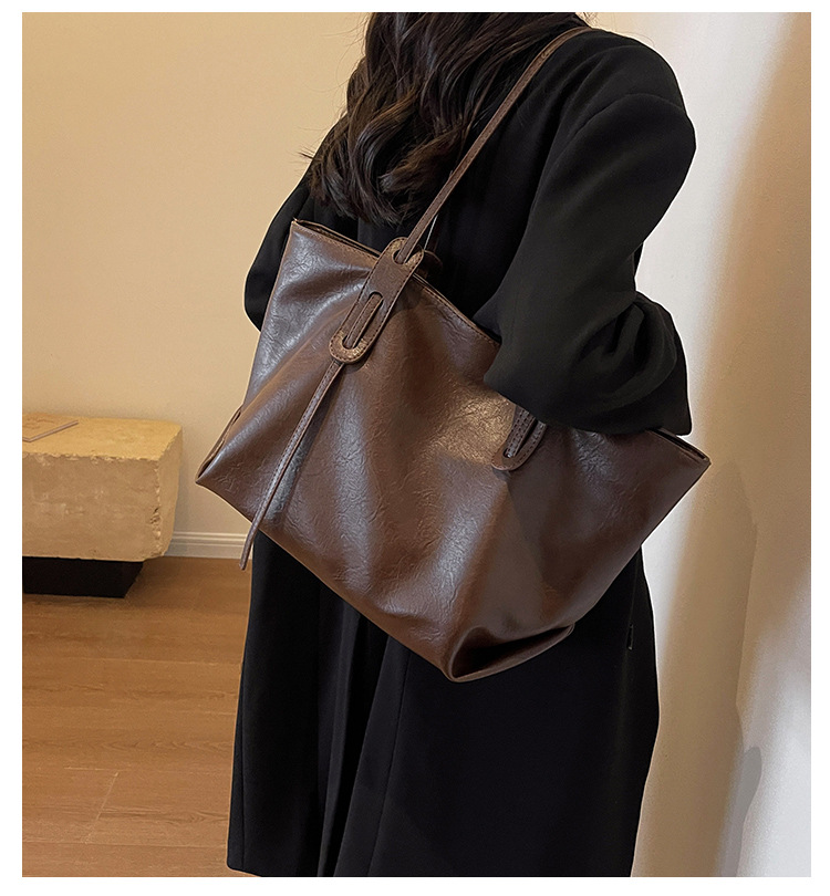 【YW】无忧购高级感复古洋气大容量单肩包时尚托特包ZX7004（截单后3-5天发货)