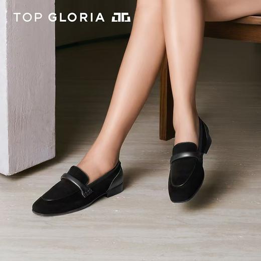 汤普TOPGLORIA女鞋复古风舒适乐福鞋 商品图2