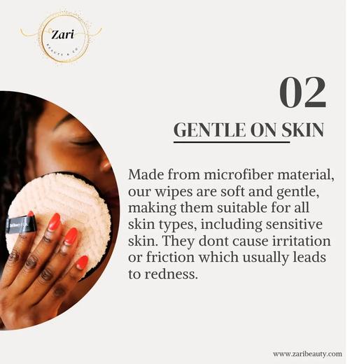 zari beauty&co. 超细纤维洗脸扑 卸妆工具 细腻柔软 一包两个 商品图2