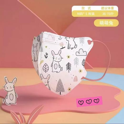greennose绿鼻子儿童立体口罩小M款5片装（6-12岁）有鼻梁条 商品图3