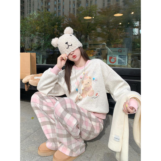 【169元任选2件】现货！粉色格子休闲裤 商品图4