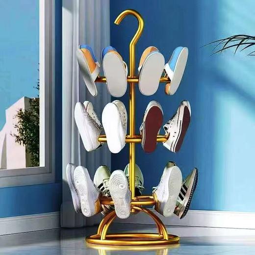 【强韧原包PP材质❗️整洁有序独立晾晒】晒鞋简约神器鞋架铁艺工艺落地移动架子旋转收纳阳台室外置物架。jb 商品图2