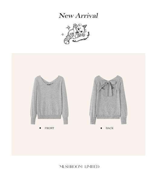 金蘑菇菇 恋爱博物馆 / 中古私服毛衣 后背小心机 约会小毛衣 商品图0