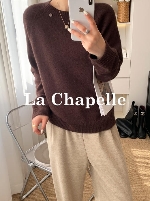 会员福利【蓬松柔软/兔毛+绵羊毛】拉夏贝尔/La Chapelle圆领针织衫~低饱和多色非常秋冬！很温柔气质百搭毛衣 商品图3