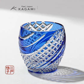 KAGAMI江户切子水晶玻璃白酒杯游鱼冷酒杯烈酒杯子