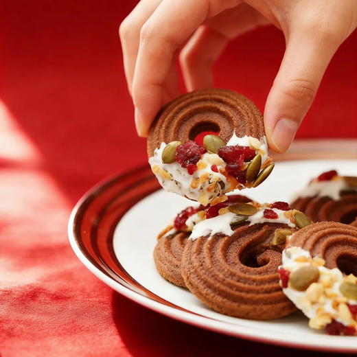 圣诞限定！好玩又好吃的小饼干！圣诞花环曲奇饼干 酥脆喷香110g/盒（10个） 商品图14