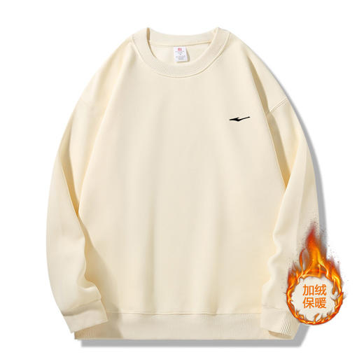 鸿星尔克 420g华棉圆领加绒卫衣情侣款 加绒加厚保暖 9色可选 EK-XW25701R 商品图11