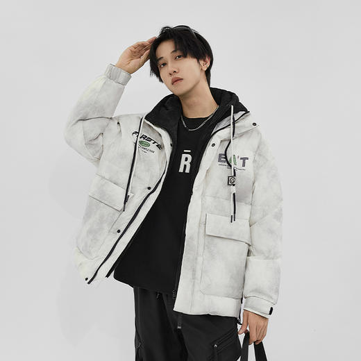 【新品上新】HX 冬季短款带帽羽绒服免洗防水功能宽松阔版C100440036101 商品图7