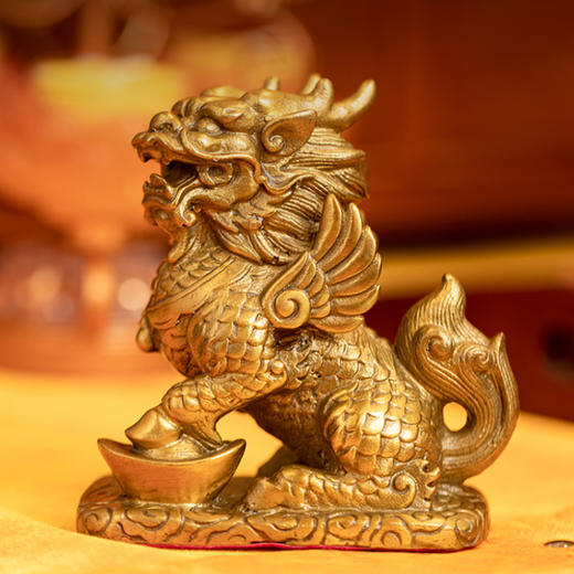 麒麟黄铜摆件家宅玄关开业酒店饭馆客厅办公室送礼 商品图2