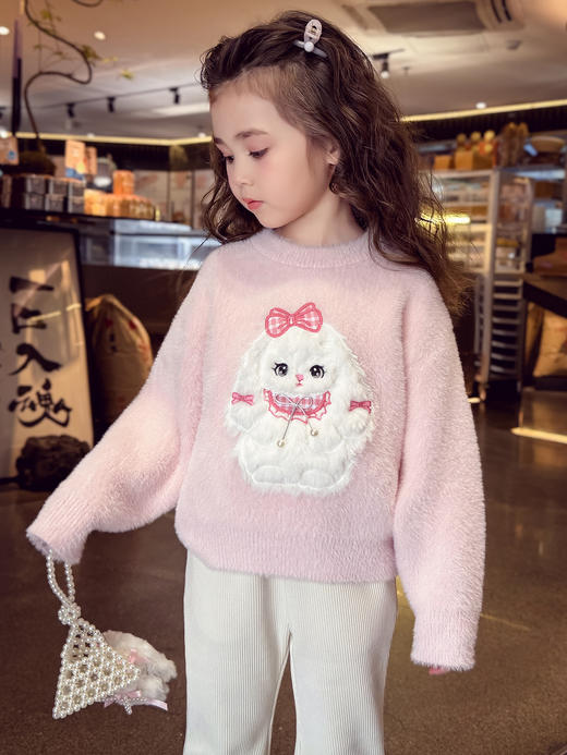 西蒙日记毛绒猫咪圆领毛衣2568★ 商品图3