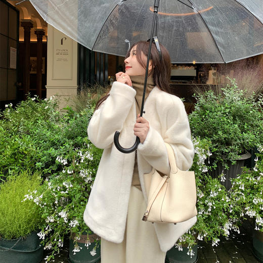 秋冬新款高级仿貂毛柔软宽松显瘦保暖百搭气质毛毛皮草外套女大衣 商品图3