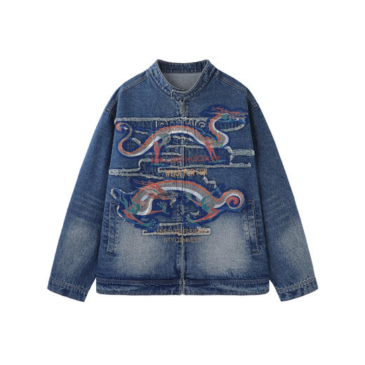 敦煌联名BJHG不计后果重磅牛仔外套男款春宽松美式复古水洗夹克女 商品图4