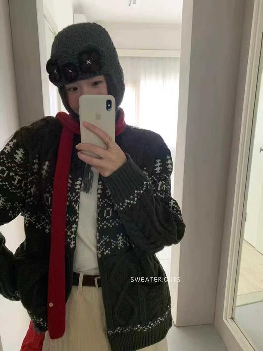 GZ复古费尔岛宽松翻领开衫毛衣(LH)(LD)-纪念日百货168645224 商品图0