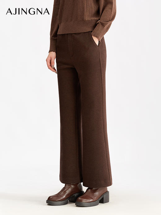 【商场同款】阿菁娜冬季新款微喇裤弹力面料修饰腿型高级感通勤百搭A30D110110 商品图1