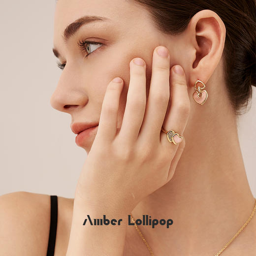 “明星同款 圣诞节礼物”安铂洛利 粉心絮语系列 芙蓉石爱心吊坠/耳钉/手链/戒指 商品图2