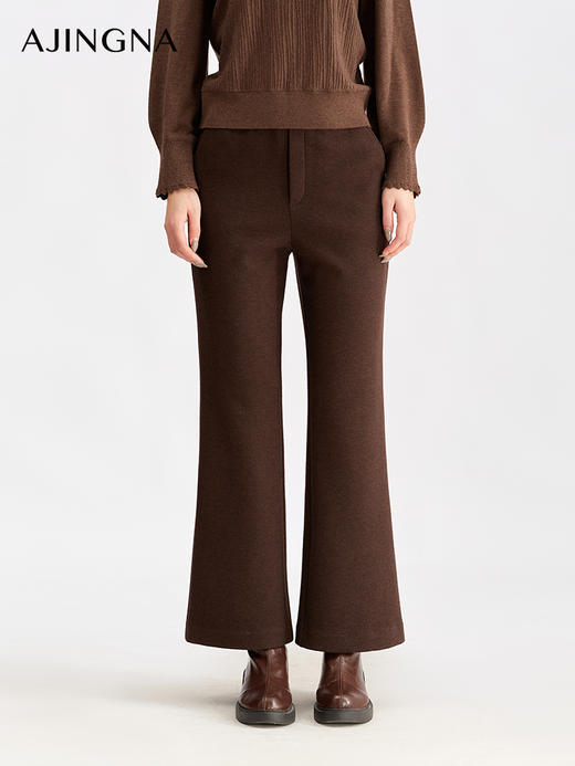 【商场同款】阿菁娜冬季新款微喇裤弹力面料修饰腿型高级感通勤百搭A30D110110 商品图2