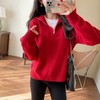 二店y 【JS3699138】圣诞新年战衣~小禾家 ，半拉链翻领加厚羊毛针织衫套头毛衣 商品缩略图6
