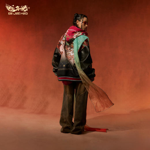 敦煌联名BJHG不计后果夹克外套男冬季潮牌复古美式街头风棒球服女 商品图3