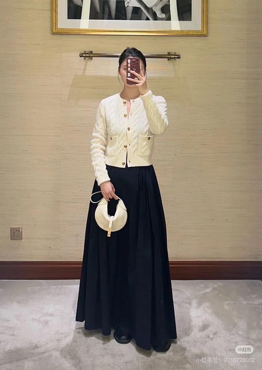 拉夫金扣绞花针织羊毛开衫 商品图8