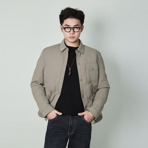 【断码清仓】HX 冬季短款翻领薄羽绒服90绒Y100440011101/02 商品图3