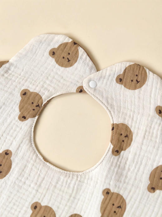 【全棉纱布❗️防水升级】A类ins纯棉纱布春夏花瓣双面婴儿口水巾花朵360度小围嘴围兜。jb 商品图1