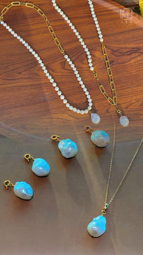 巴洛克珍珠“万能扣”金属项链/巴洛克珍珠“万能扣”O字金属款珍珠项链