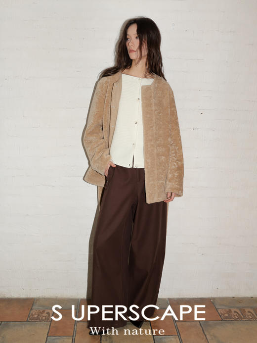 素舶 美利奴羊毛老钱正反两穿显瘦舒适亲肤坑条船领针织套衫 商品图1