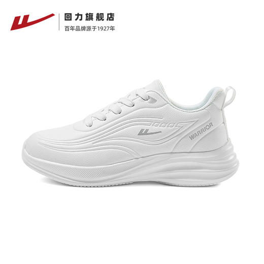回力皮面运动鞋女秋冬季休闲鞋防水跑鞋轻便软底减震白色跑步鞋子 商品图3