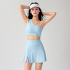 跃牌【安琪拉系列】裸感斜单肩美背背心高腰瑜伽透气迷你网球裙健身套装WX635+DK6358 商品缩略图1