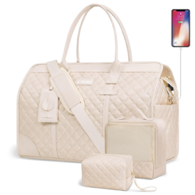 英国 ETRONIK 大容量菱格纹旅行包收纳包 带独立鞋仓及洗漱包