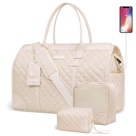 英国 ETRONIK 大容量菱格纹旅行包收纳包 带独立鞋仓及洗漱包 商品图0