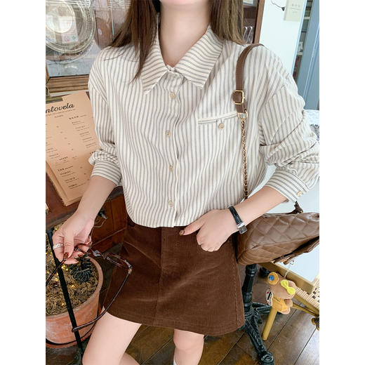 <曾小咸推荐> 现货秒杀！微信超特价！巨好看条纹长袖衬衫 日常169.99 立减90 秒杀79.99！ 商品图2