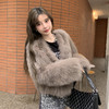 秋冬新款环保狐狸毛皮草外套女小花毛毛大衣年轻时尚短款女装 商品缩略图5