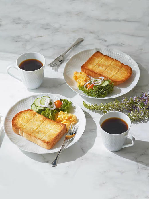 Noritake则武 cher blanc进口浮雕餐具套装纯白餐盘套组家用送礼 商品图3