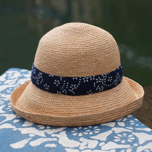 【林栖设计小店】东阳手工蓝印花草帽（一夜落花雨）LX1125002 商品图4