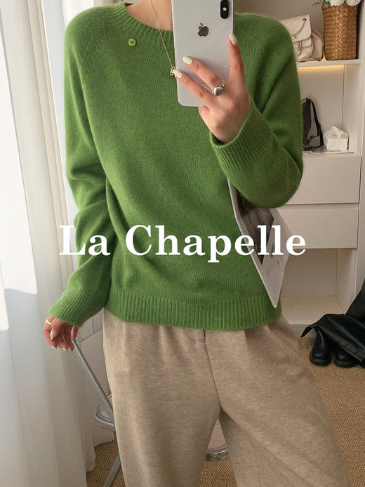 会员福利【蓬松柔软/兔毛+绵羊毛】拉夏贝尔/La Chapelle圆领针织衫~低饱和多色非常秋冬！很温柔气质百搭毛衣 商品图6