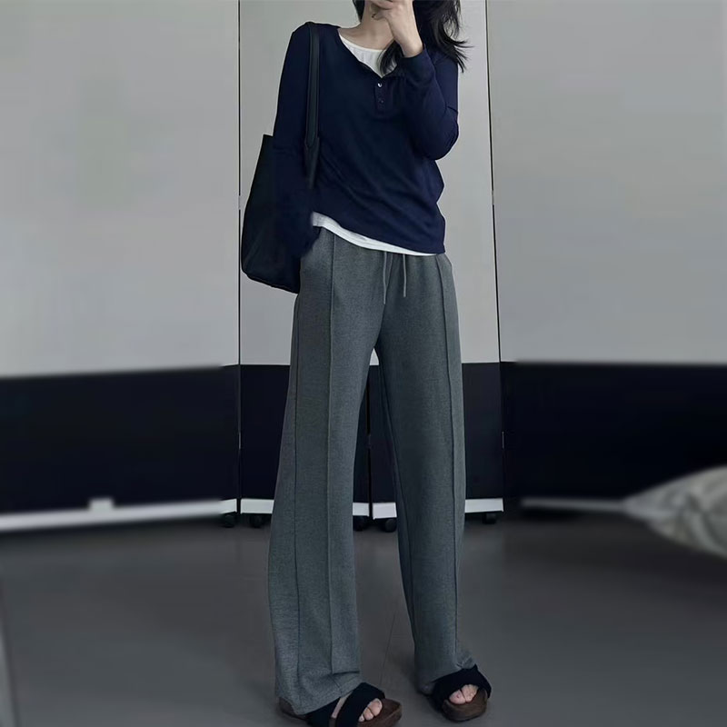 Beau Muse  羊毛蚕丝 窄版阔腿裤 670g加绒加厚 蓄热保暖 遮肉显瘦 微绒款/加绒款 5色可选