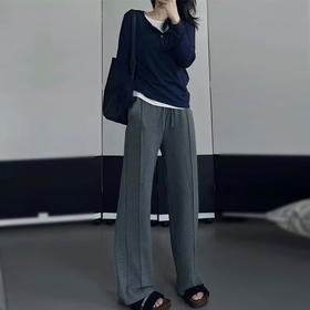 Beau Muse  羊毛蚕丝 窄版阔腿裤 670g加绒加厚 蓄热保暖 遮肉显瘦 微绒款/加绒款 5色可选