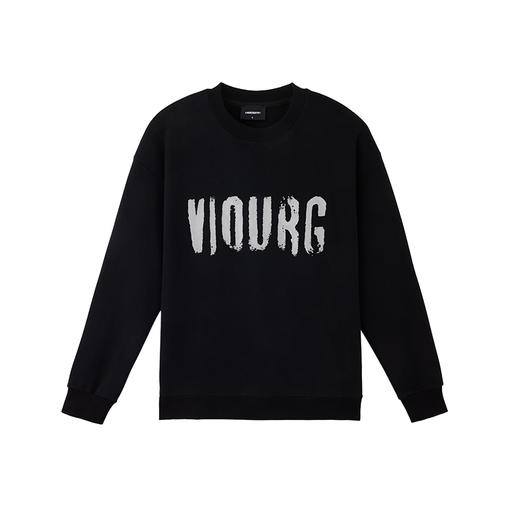 徐太浪【街头风 做旧印花】加绒字母卫衣男秋冬款休闲打底衫上衣 商品图4