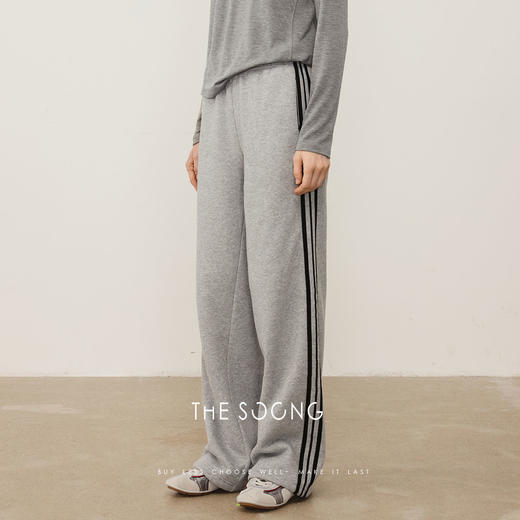 THESOONG|新款女装加绒加厚舒服显瘦侧杠可束脚调节扣校服裤8210 商品图12