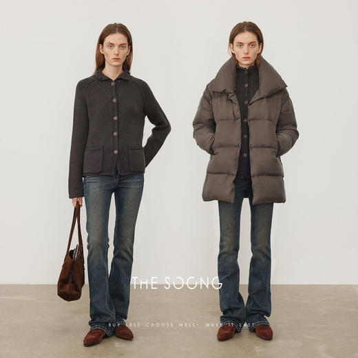 THESOONG新品女装休闲慵懒风手工手工编织毛衣开衫外套HBMY7719 商品图2
